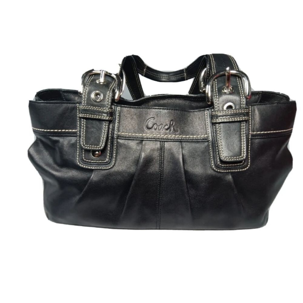 Coach Soho Black Leather Large Tote Satchel Handbag F13732 - Picture 5 of 8